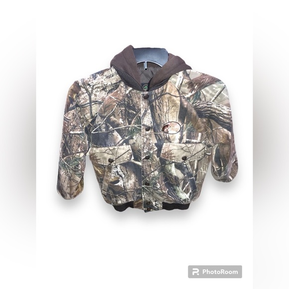Red Head Bass Pro Shop Youth Small Camo Hooded Quilted Jacket - Picture 1 of 3